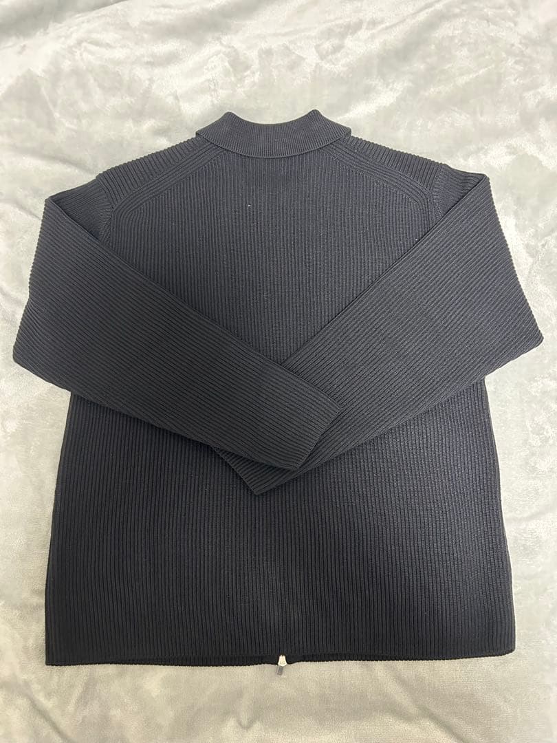 トップス BATONER 25aw SOLID WOOL RIBPOLO CARDIGAN