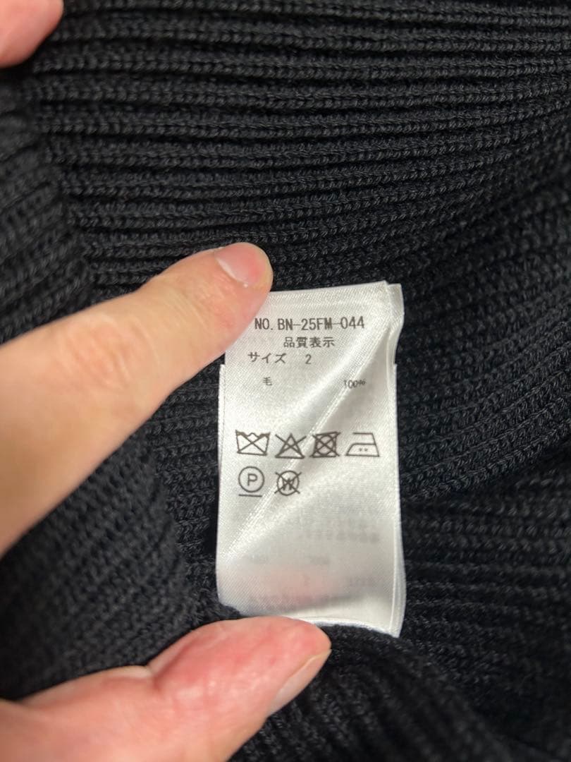 トップス BATONER 25aw SOLID WOOL RIBPOLO CARDIGAN