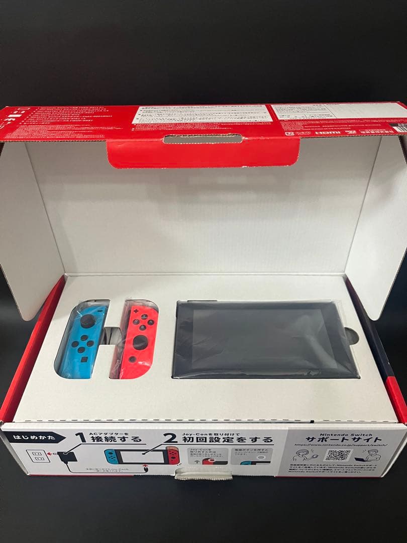 【美品/新品スティック交換済み/完品/動作確認OK】Switch 本体 青/赤