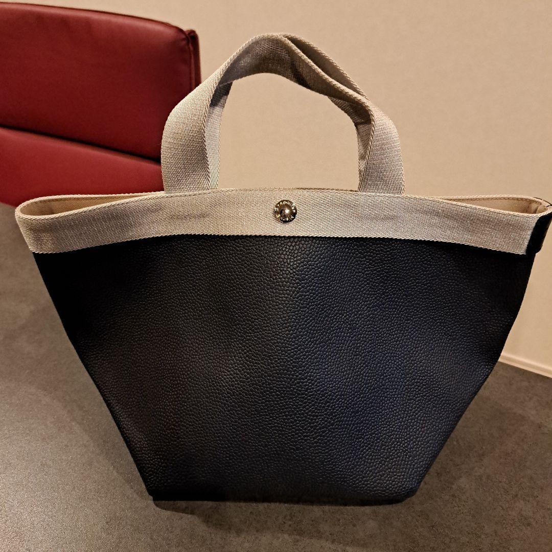 エルベシャプリエ　707GP ネイビー×シルバー リュクス舟型トートM