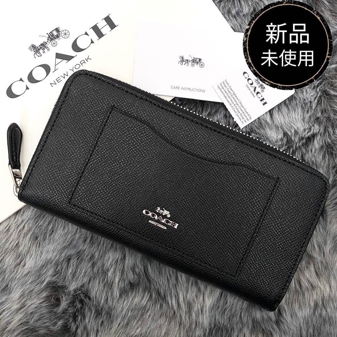 新品　正規品☆COACH コーチ　長財布　 ブラック　レザー 長財布