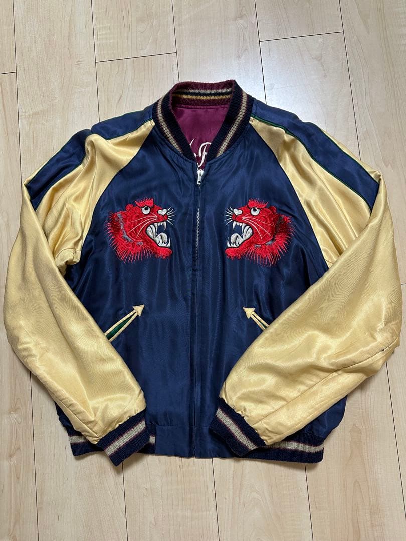 テーラー東洋 スカジャン TT11591 Mサイズ 虎 鷹 リバーシブル