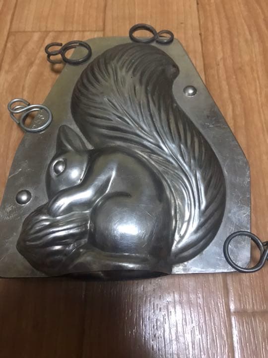 チョコレートモールド　ヴィンテージ メタル動物チョコレートモールドリス動物チョコ