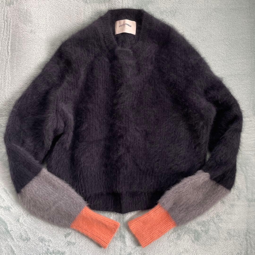 【リリーリン】シャギーニット セーター カシミア　フォックス クルーネック