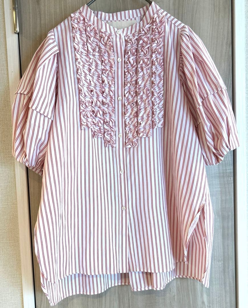 美品⭐︎マリリンムーン　フリルストライプ　ブラウス　定価25,300円