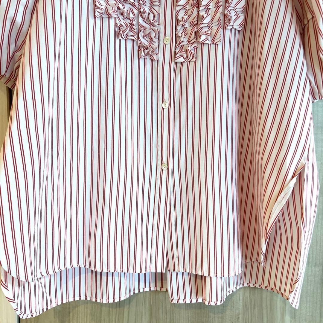 美品⭐︎マリリンムーン　フリルストライプ　ブラウス　定価25,300円