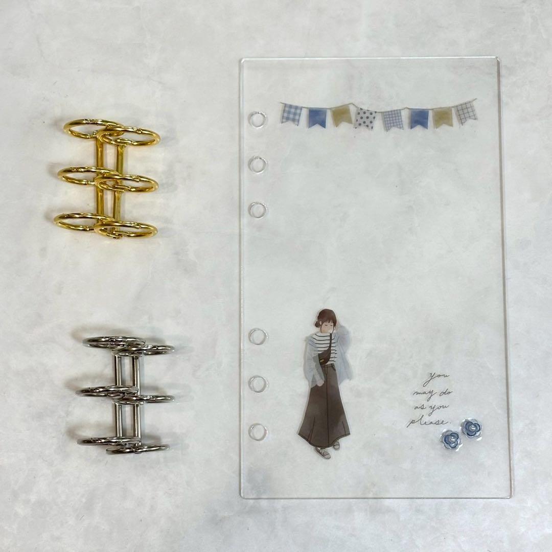 ✨milk⭐ ✨A6 アクリルレジンバインダー　リング付き　4点