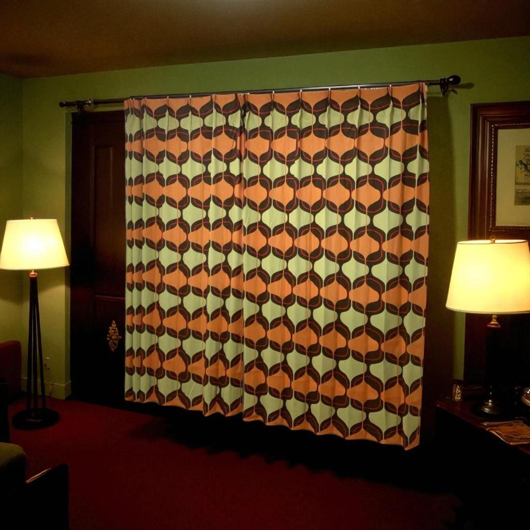 ミッドセンチュリー スペースエイジ カーテン クリスマスセール売り切り1万円