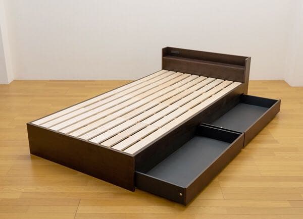 《送料無料》　Alta コンセント　引出し収納付きベッド　ブラックのみ