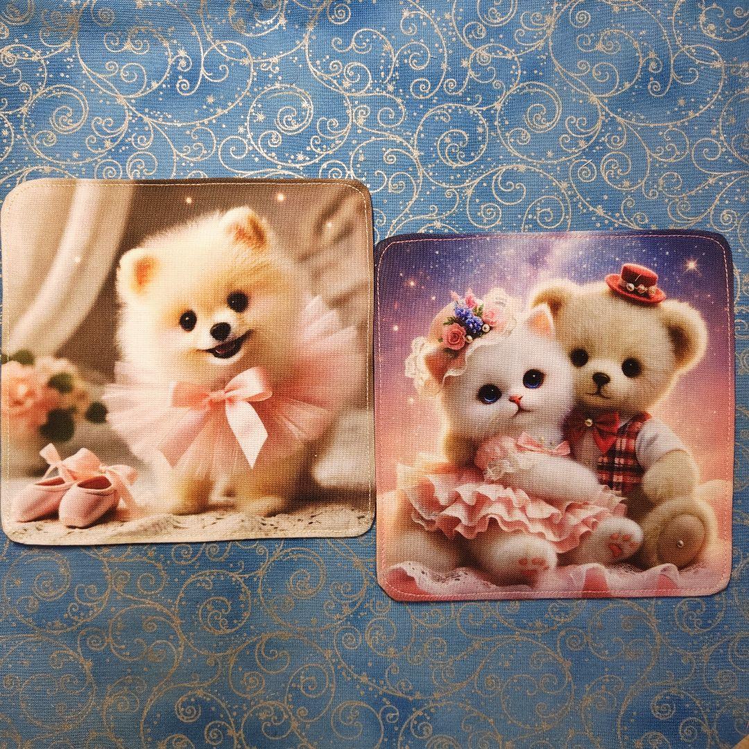 マーブル☆　ハンカチ　ワンにゃん柄　21枚