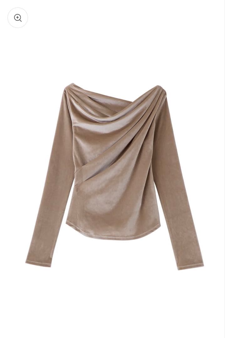 polaura グロッシーベロアドレープトップス