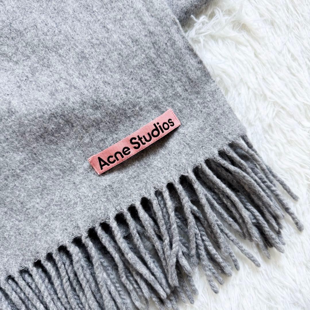 ピンクタグ✨美品✨ Acne Studios ウールマフラー グレー ストール