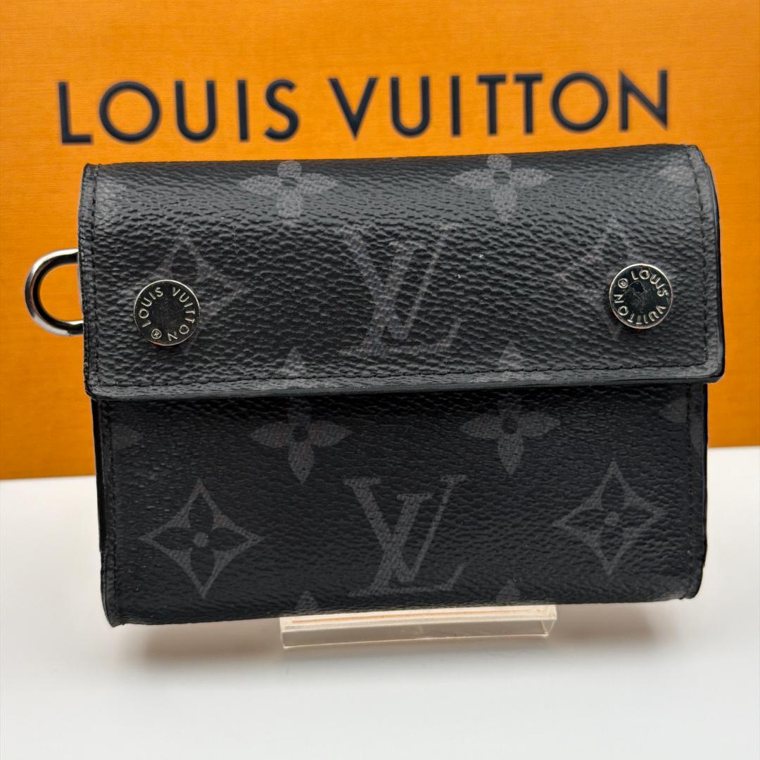 【美品】ルイヴィトン モノグラム エクリプス チェーン コンパクト ウォレット