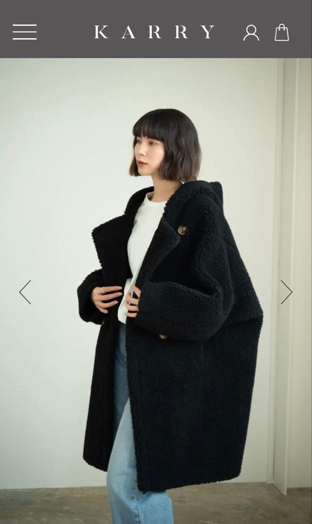 karry long boa coat 黒 キャリー