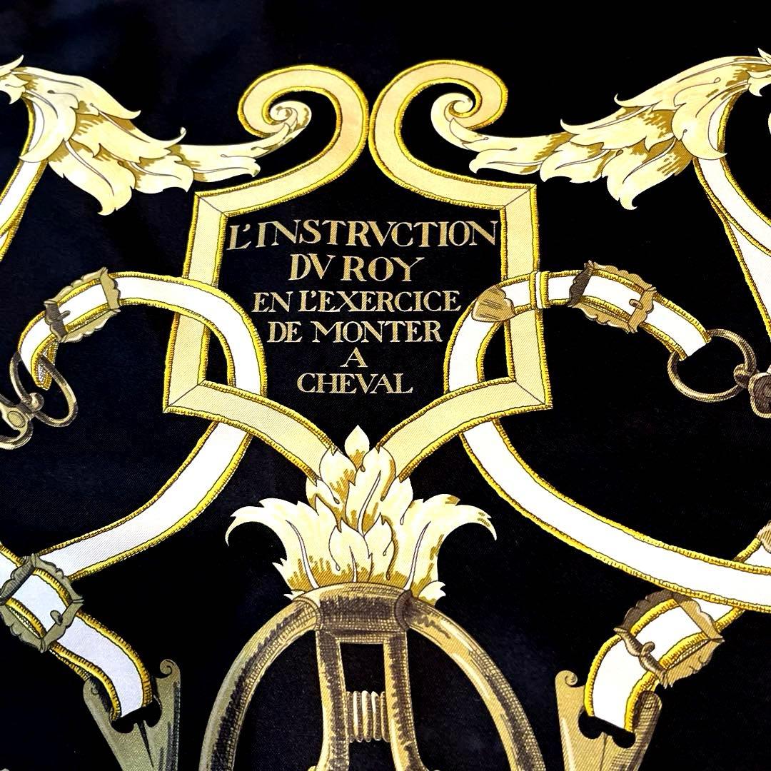 エルメスHermes スカーフ 黒 馬具デザイン