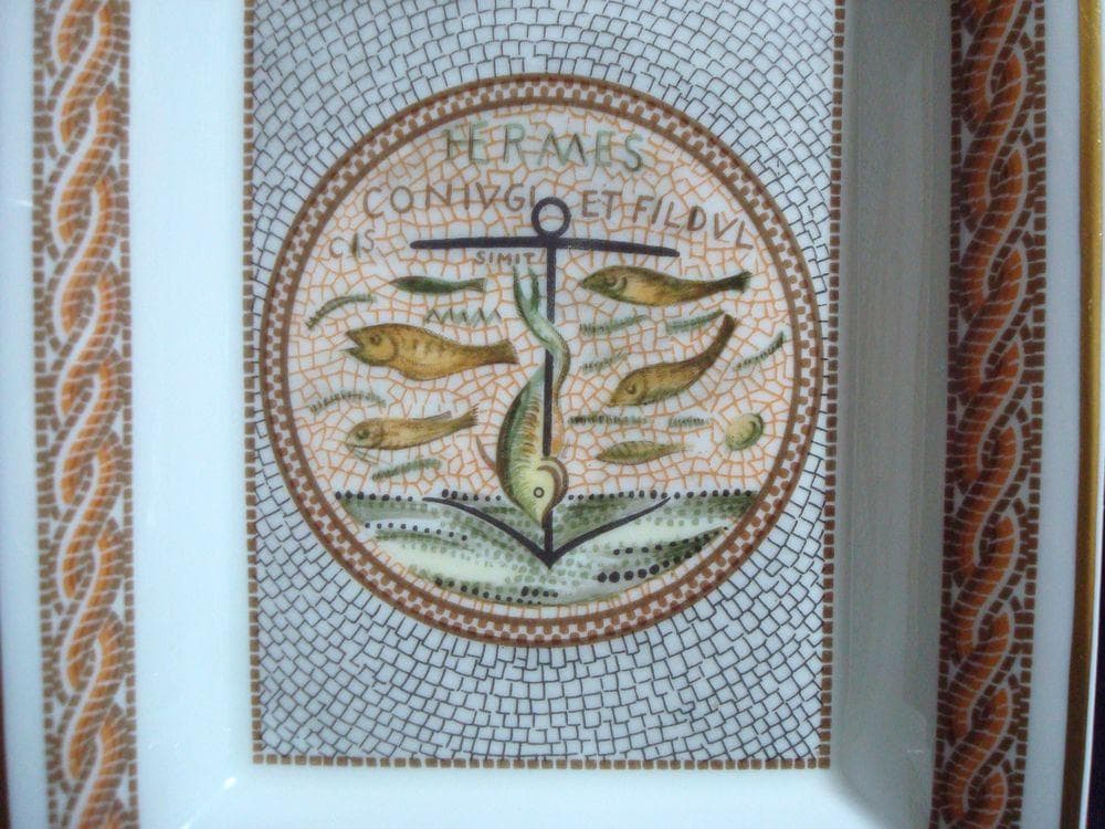 HERMES エルメス　モザイク柄灰皿　アッシュトレイ　ビンテージ