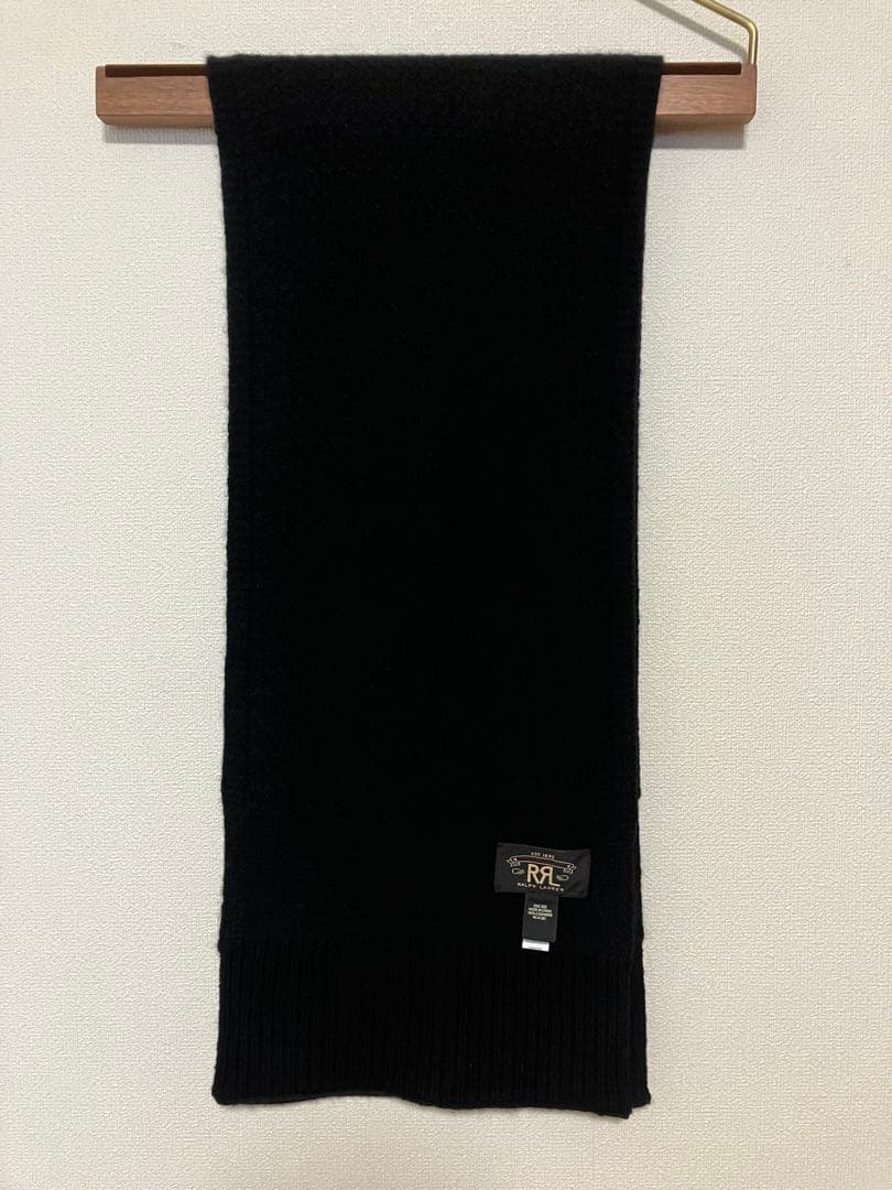極美品　RRL Ralph Lauren カシミヤマフラー 黒