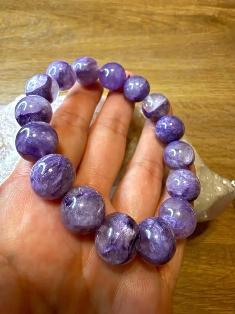 天然石✧高品質チャロアイトシリカ13.5mm 週末セール❣️12800➝11100