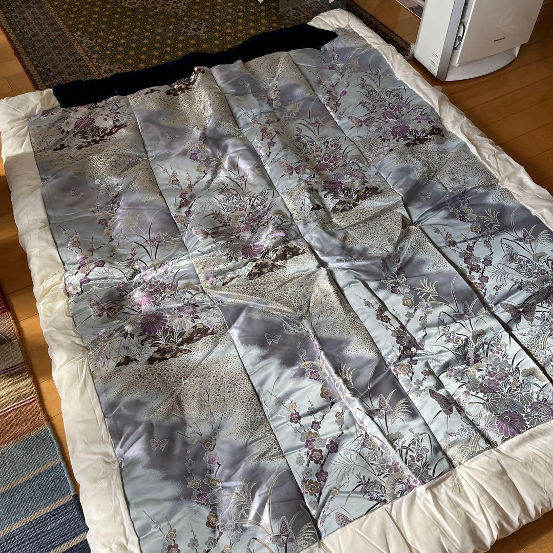 婚礼オーダー品質、高級真綿花柄掛け布団 シングルサイズ