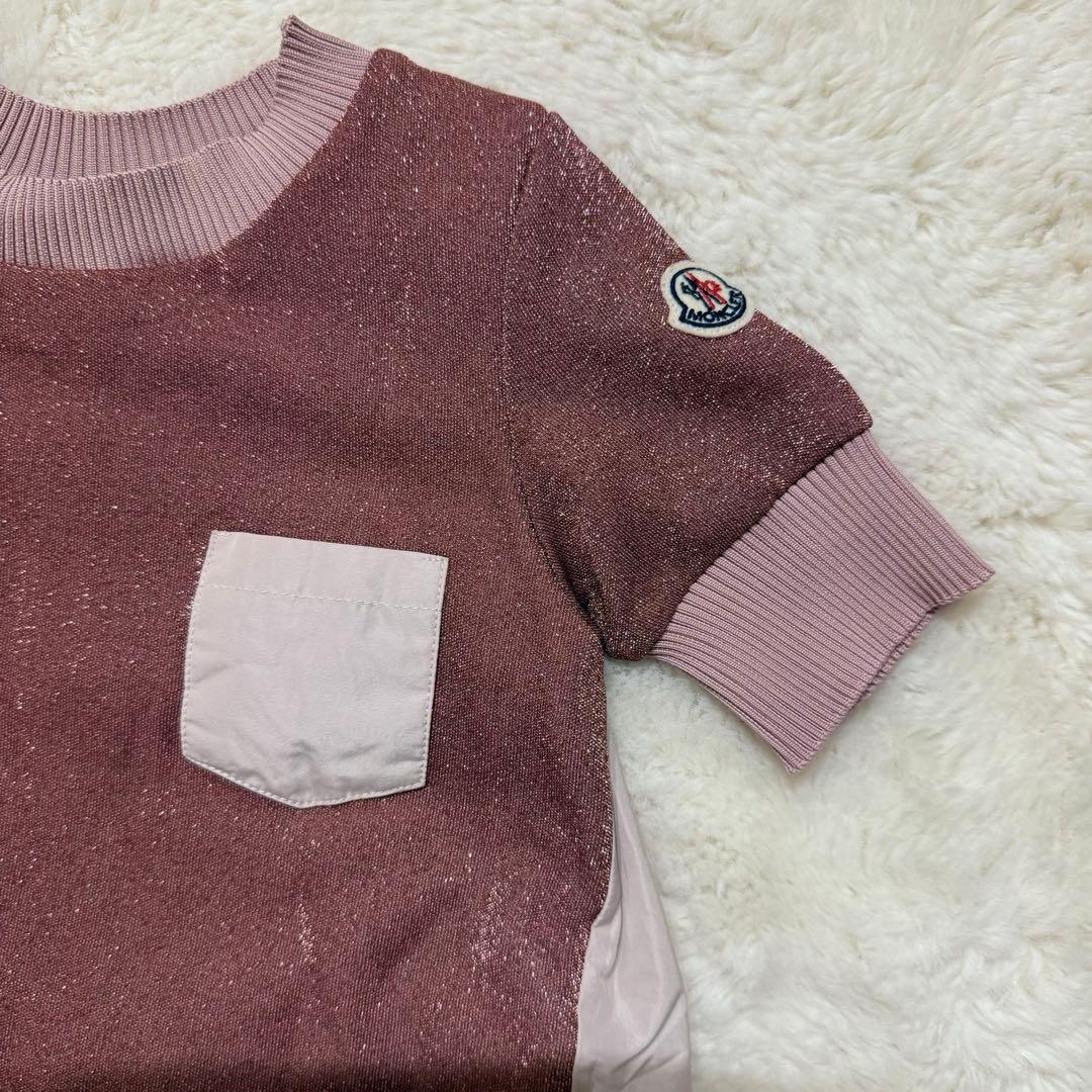 モンクレール　キラキラ　ラメ　キッズ女の子　115センチ　半袖ワンピース　ピンク