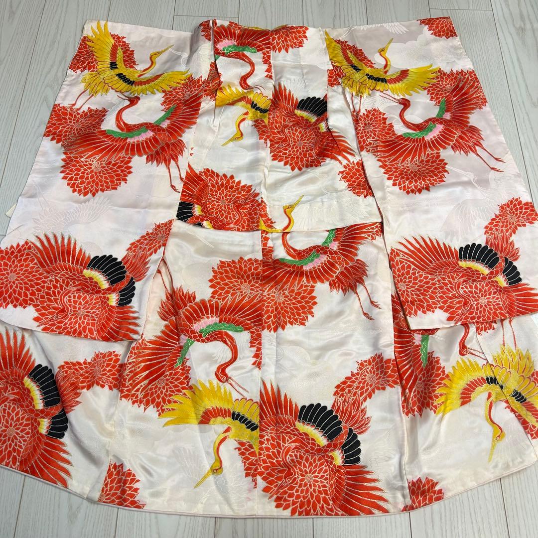 子供　着物　セミアンティーク　七五三 鶴