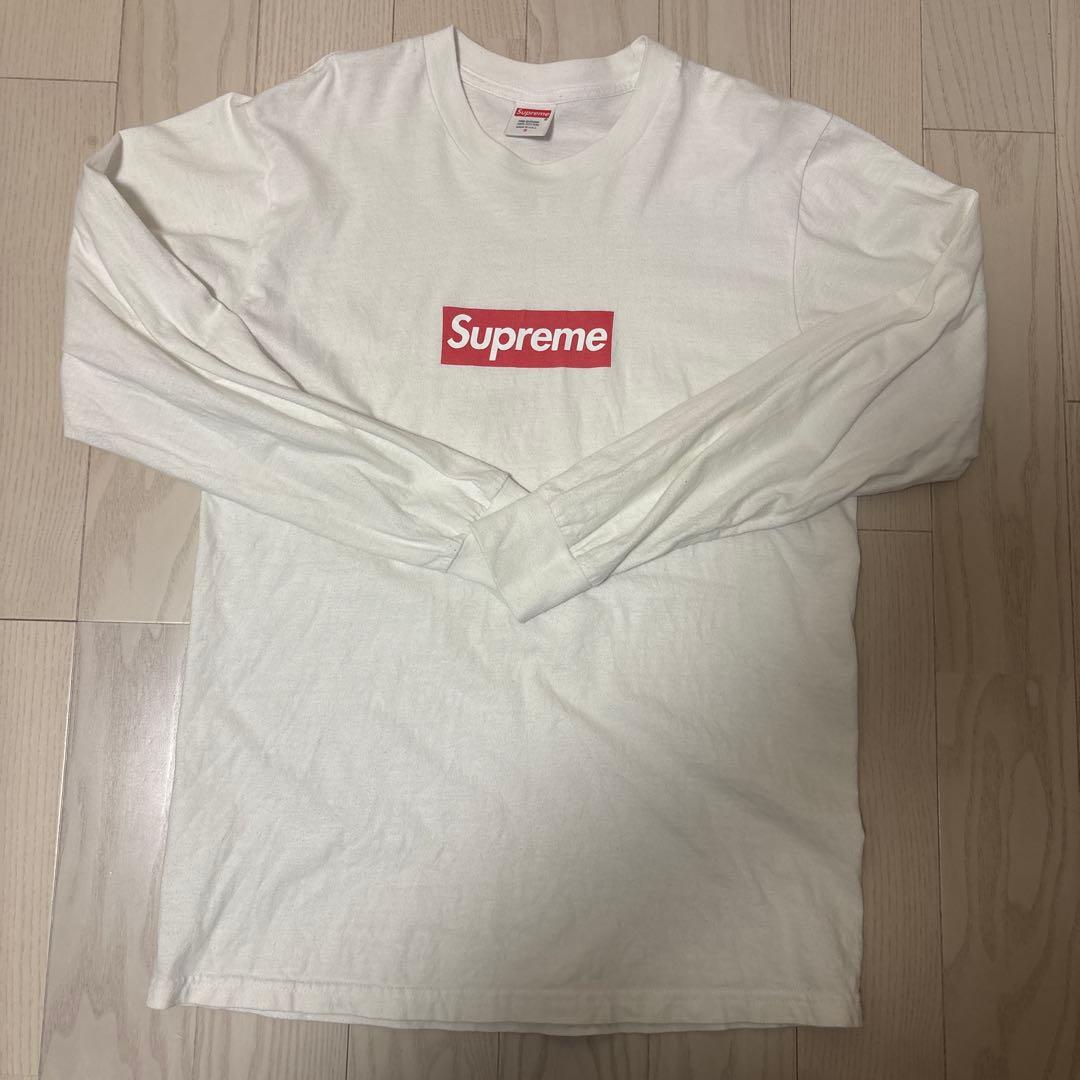 Supreme ホワイト 長袖シャツ Sサイズ